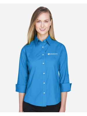 Women's Perfect Fit™ Three-Quarter Sleeve Stretch Poplin Dress Shirt